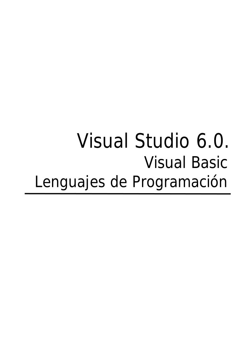 Imágen de pdf Visual Studio 6.0 - Visual Basic - Lenguajes de Programación